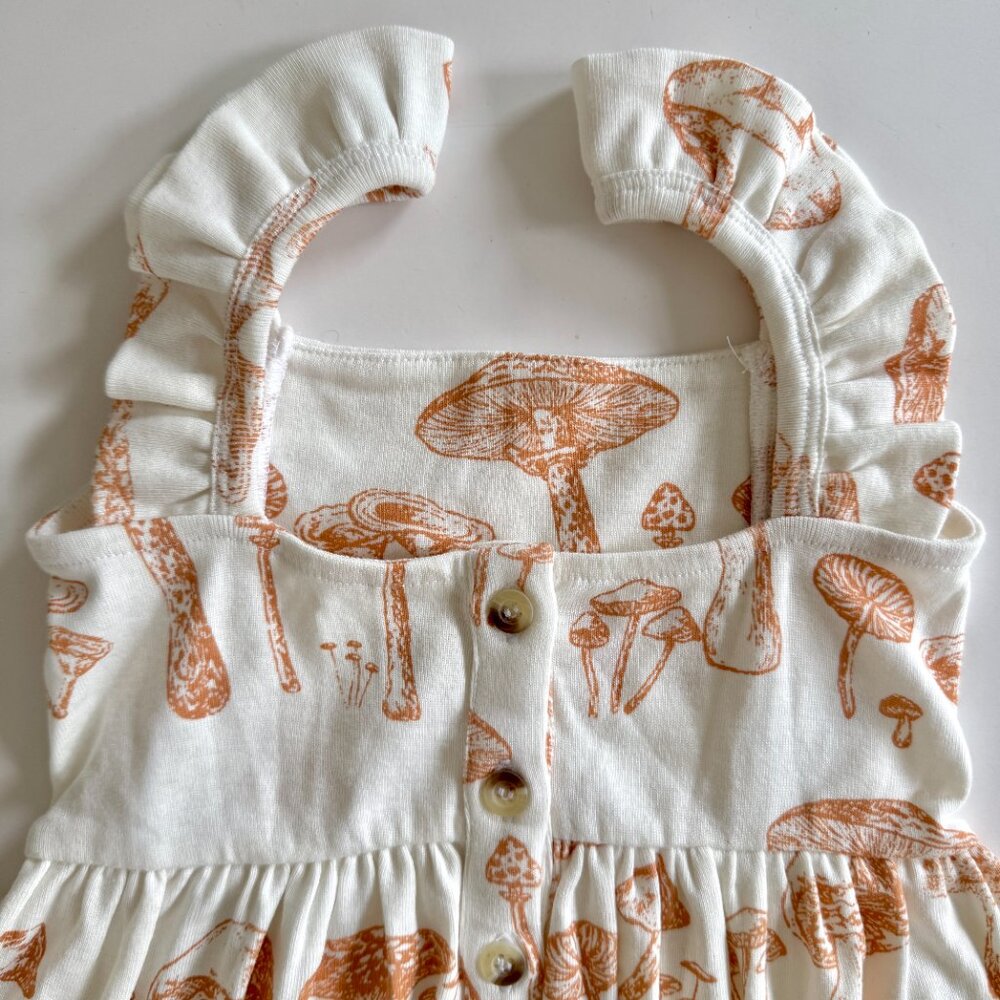 Kate Quinn Ruffle Dress | Mushroom Print | Organic Cotton | 18–24M | NWT (new wi - Picture 4 of 7